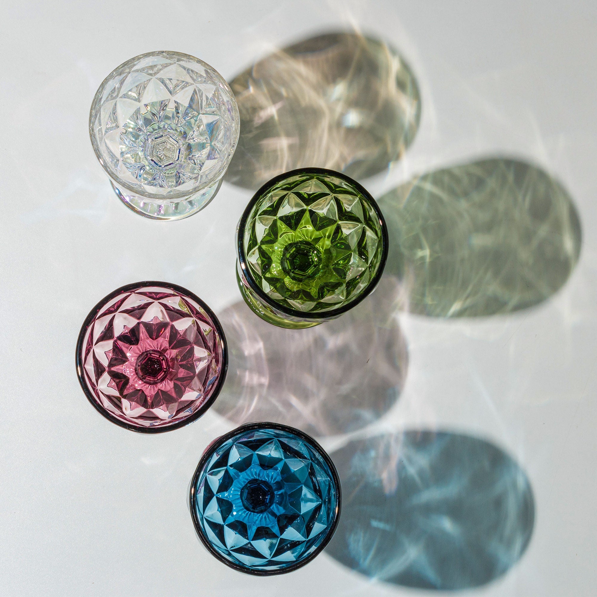 Jogo 6 Taças para Água de Vidro Diamond Lilás 325ml - Ela Decora