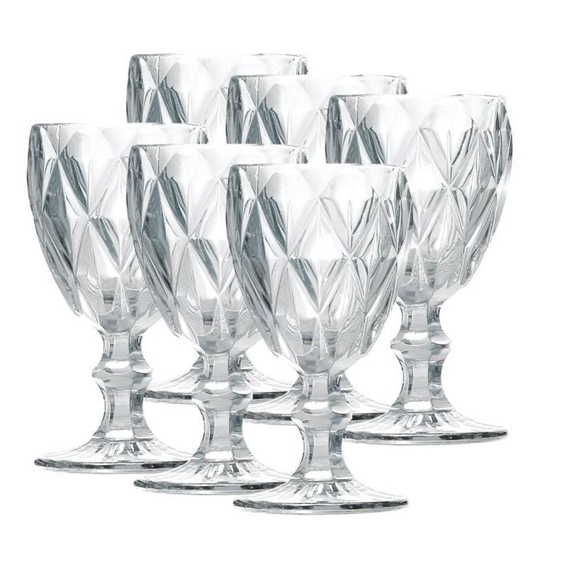 Jogo 6 Taças Para Agua De Vidro Transparente 325ml - Ela Decora