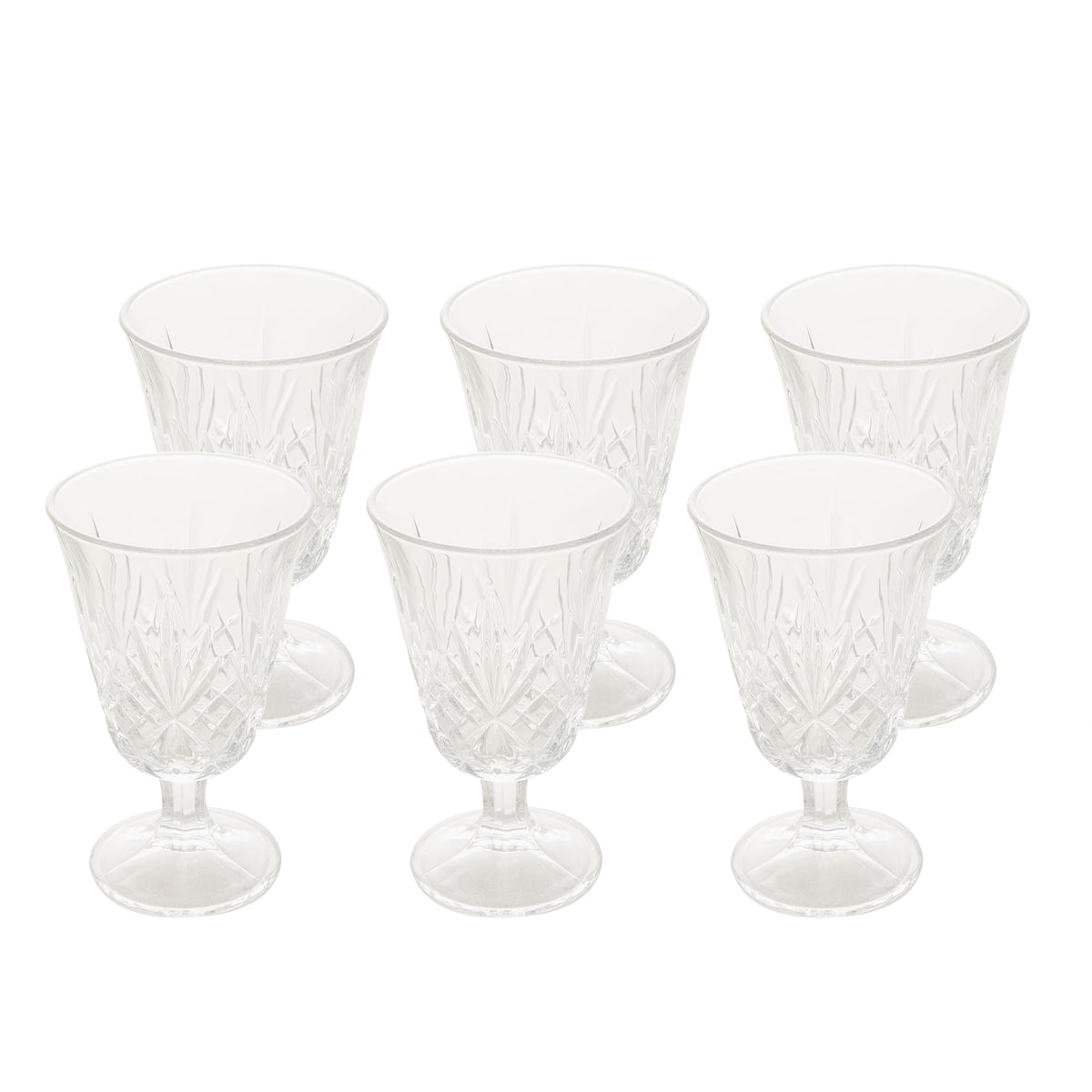 Jogo 6 Taças Para Água De Vidro Transparente Dublin 250ml - Ela Decora