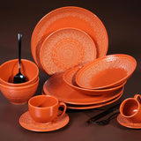 Jogo 6 Xícaras de Café com Pires Agra Cantaloupe Laranja 112ml - Ela Decora