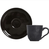 Jogo 6 Xícaras de Café com Píres Bio Black Sand 120ml - Ela Decora