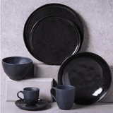 Jogo 6 Xícaras de Café com Píres Bio Black Sand 120ml - Ela Decora