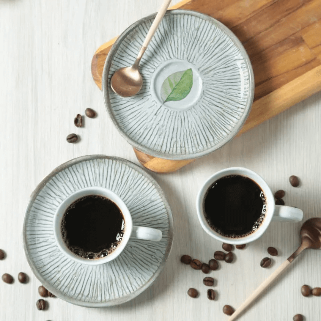 Jogo 6 Xícaras de Café com Pires Bio Evergreen - Ela Decora