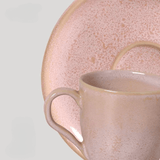 Jogo 6 Xícaras de Café com Pires Bio Litchi Rosa 120ml - Ela Decora