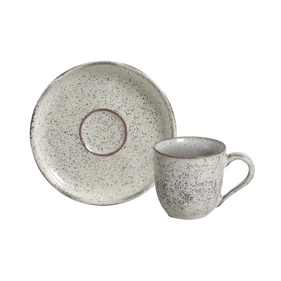 Jogo 6 Xicaras de Café com Pires Bio Pistache 120ml - Ela Decora