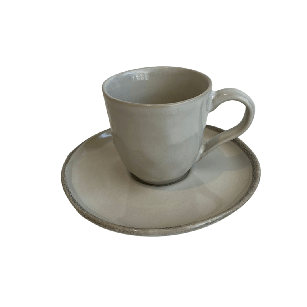 Jogo 6 Xícaras de Café com Píres Bio Rustic Clay 120ml - Ela Decora