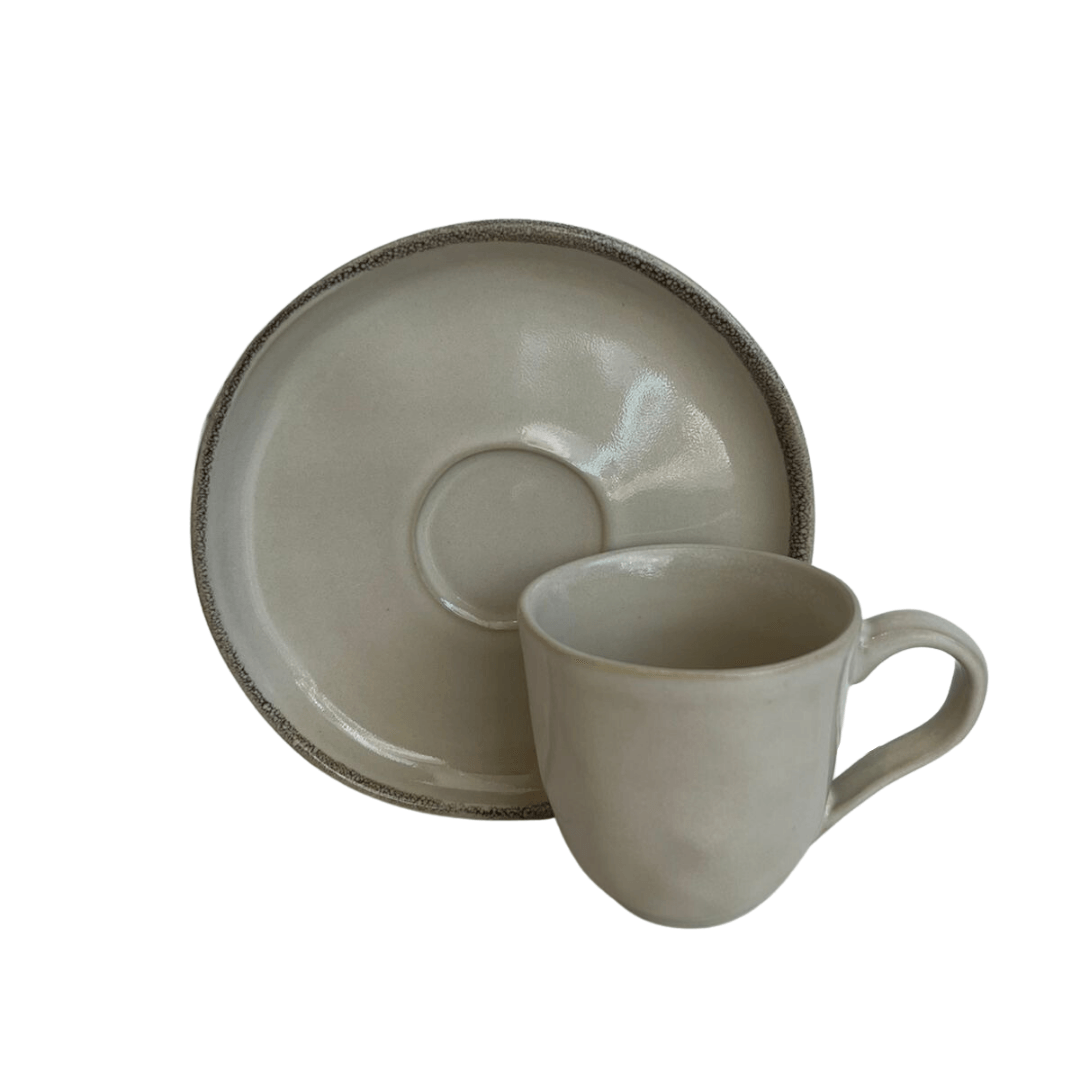 Jogo 6 Xícaras de Café com Píres Bio Rustic Clay 120ml - Ela Decora