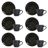 Jogo 6 Xícaras de Café com Píres Bio Stoneware Imo 120ml - Ela Decora