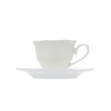 Jogo 6 Xícaras de Café com Pires Maldivas Branco com Fio de Ouro - Ela Decora