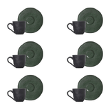 Jogo 6 Xícaras de Café com Píres Orgânico Arauco Verde 120ml - Ela Decora