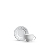 Jogo 6 Xicaras de Café com Pires Princess Branco 100ml - Ela Decora