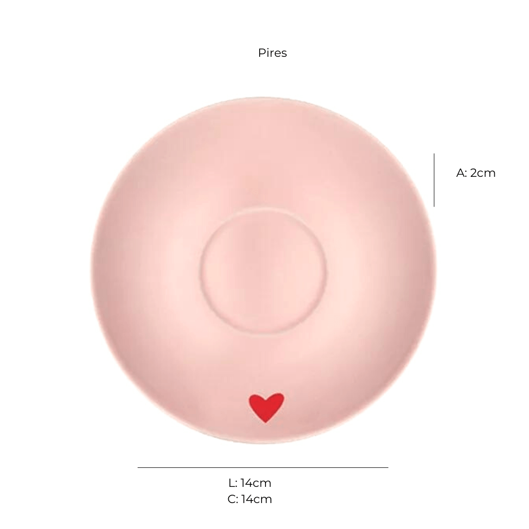 Jogo 6 Xicaras de Chá com Pires Lamour Rosa 160ml - Ela Decora