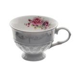 Jogo 6 Xícaras para Café com Pires Mon Cheri New Bone Branco 80ml - Ela Decora