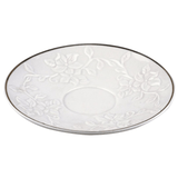Jogo 6 Xícaras para Café com Pires Scarlet New Bone Branco com Borda Dourada 90ml - Ela Decora