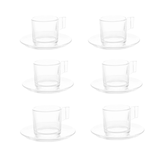Jogo 6 Xícaras para Café de Vidro Lótus 185ml - Ela Decora