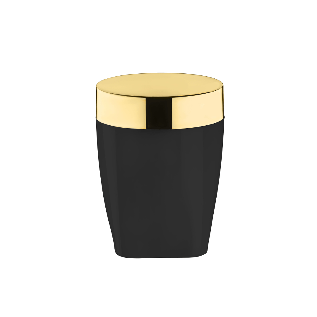 Jogo Acessórios para Banheiro Preto e Dourado 3 Peças - Ela Decora