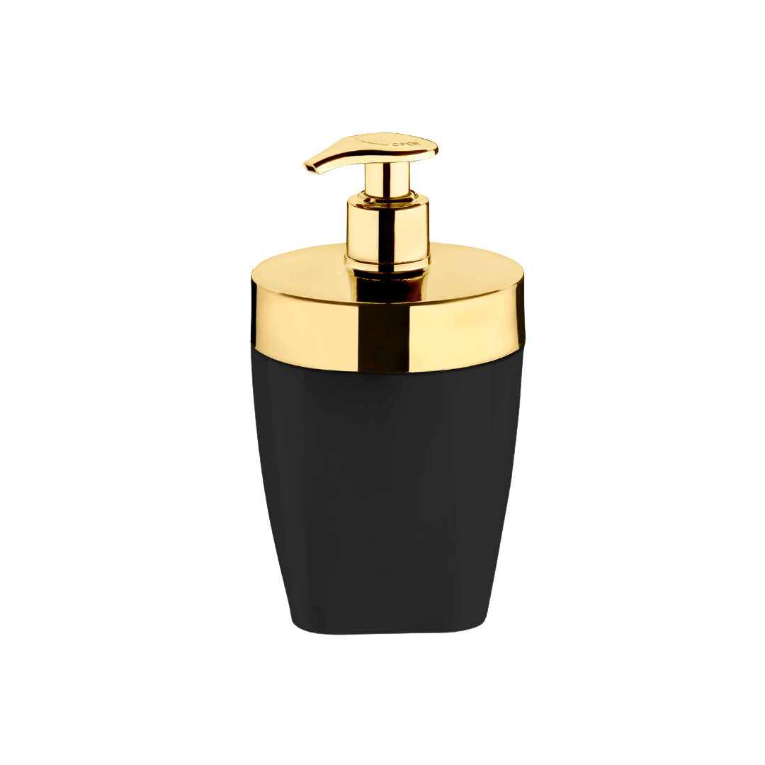 Jogo Acessórios para Banheiro Preto e Dourado 3 Peças - Ela Decora