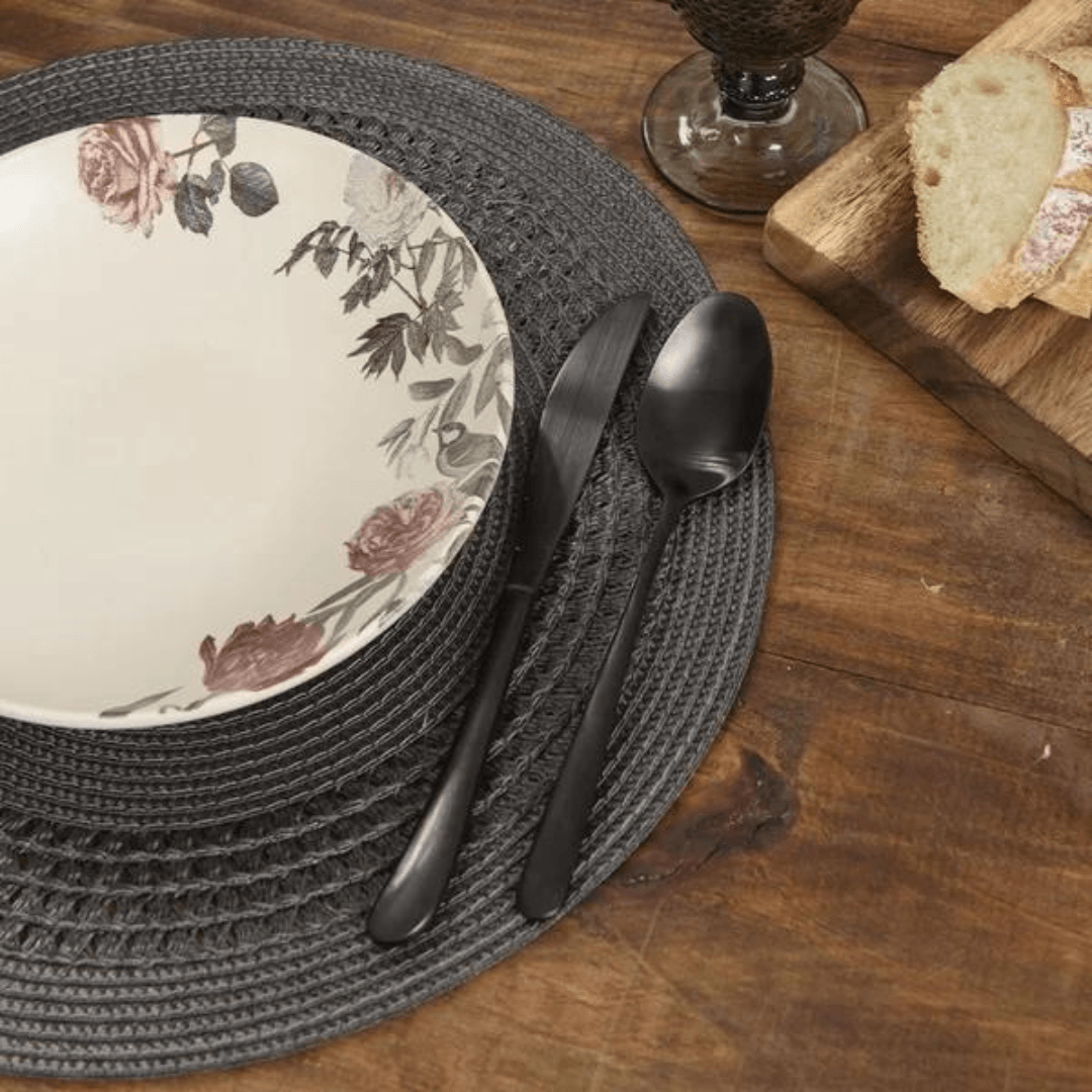 Jogo Americano Avulso Luna Tresse Carvão 38cm - Ela Decora