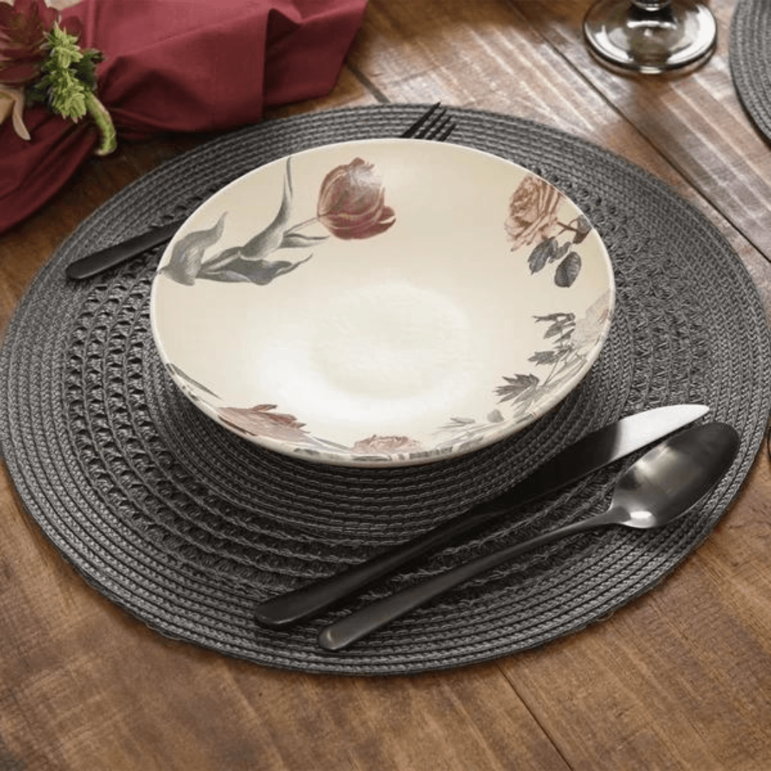 Jogo Americano Avulso Luna Tresse Carvão 38cm - Ela Decora