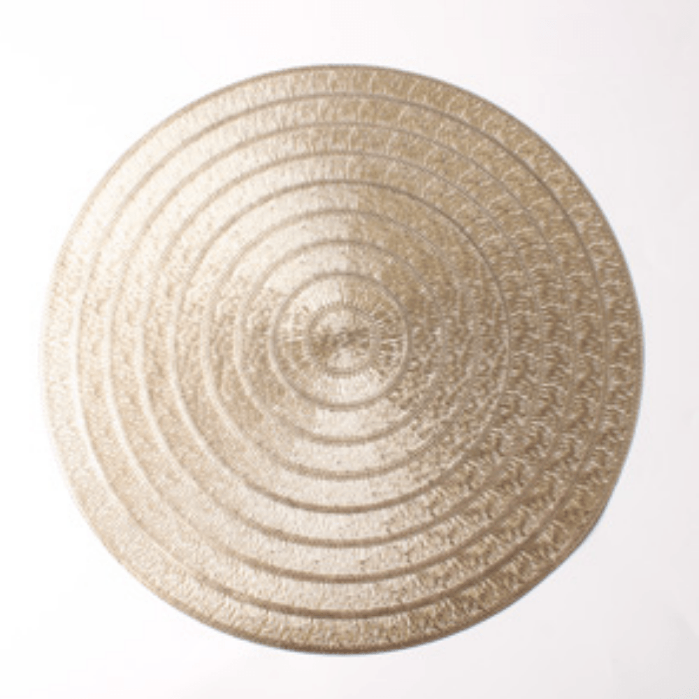 Jogo Americano Descanso de Prato Espiral Dourado - 38 cm - Ela Decora