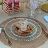 Jogo Americano Descanso de Prato Redondo Rose Gold PVC - 38 cm - Ela Decora