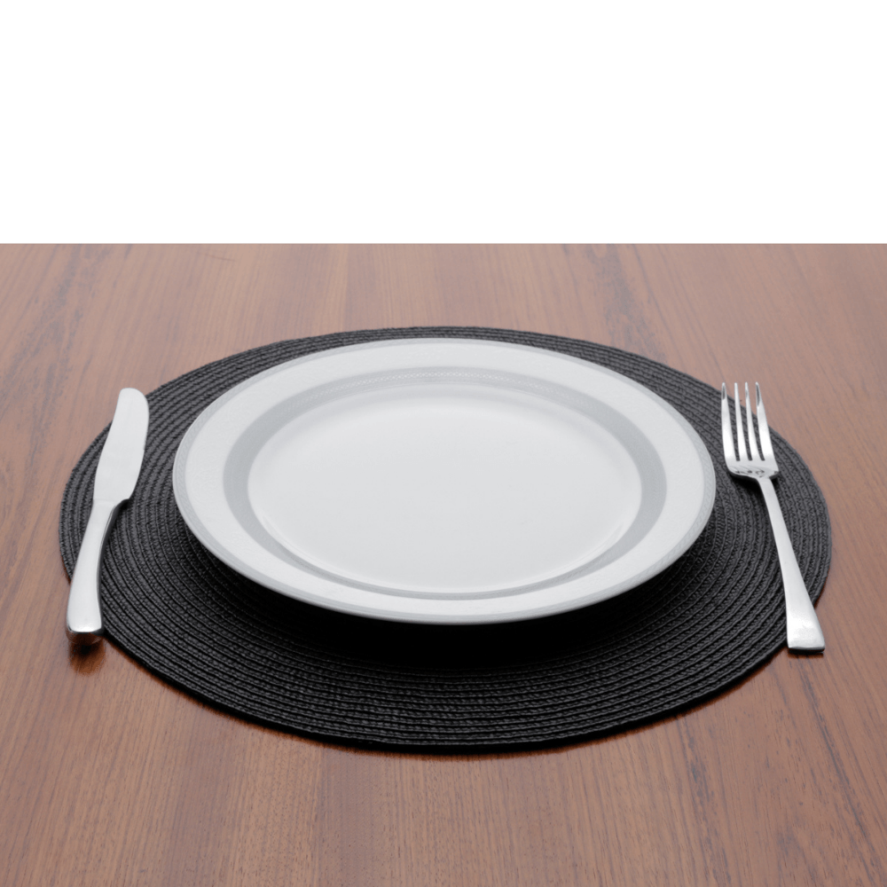 Jogo Americano em Plástico Fresno Preto 38cm - Ela Decora
