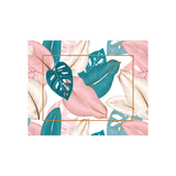 Jogo Americano Estampado Folhagens Rosa Verde e Dourado 45cm x 35cm - Ela Decora