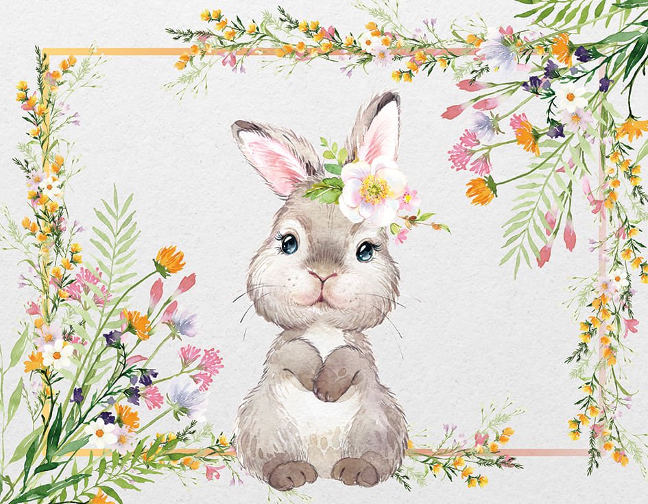 Jogo Americano Floral Páscoa Coelho 45cm - Ela Decora