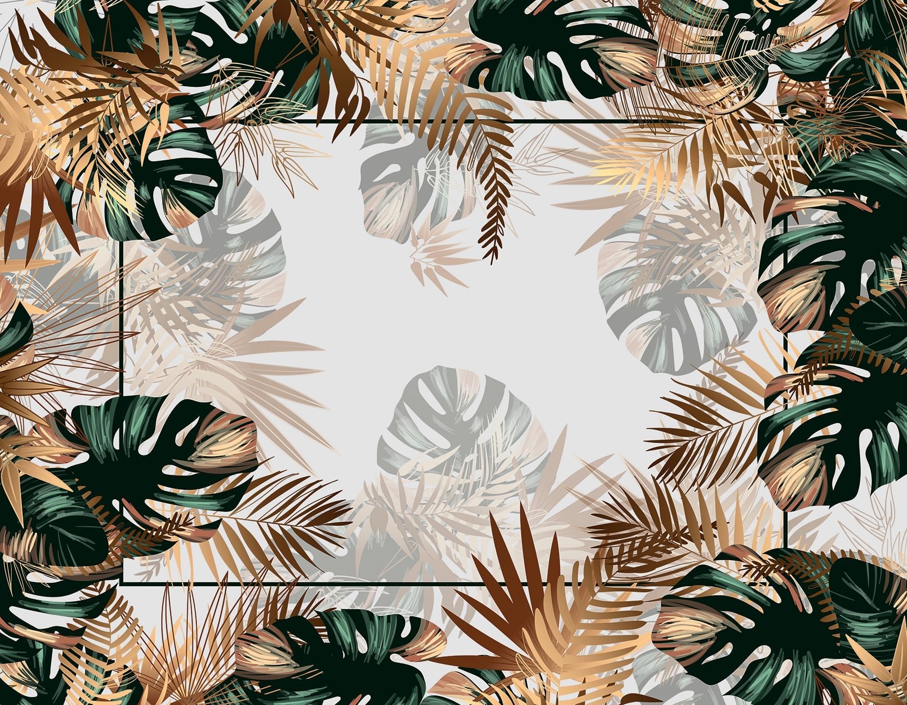 Jogo Americano Folhagem Verde e Dourado 45cm - Ela Decora