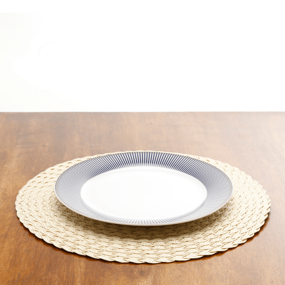 Jogo Americano Leaf Redondo Creme - 38 cm - Ela Decora