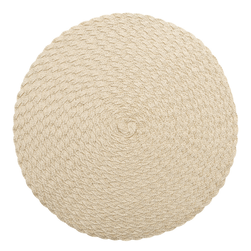 Jogo Americano Leaf Redondo Creme - 38 cm - Ela Decora