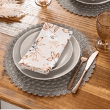 Jogo Americano Redondo Avulso Ava Taupe 38cm - Ela Decora