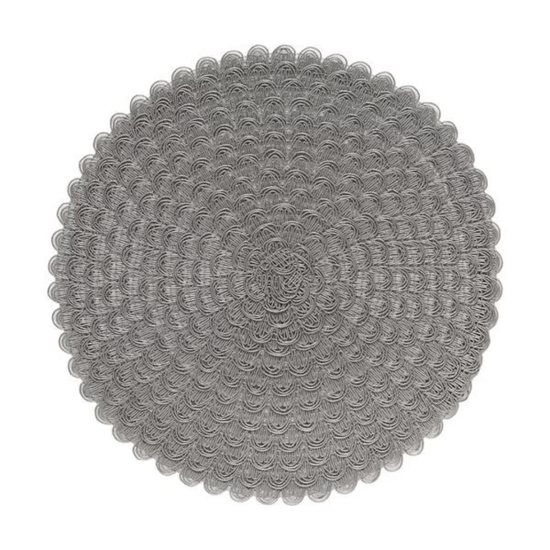Jogo Americano Redondo Avulso Ava Taupe 38cm - Ela Decora