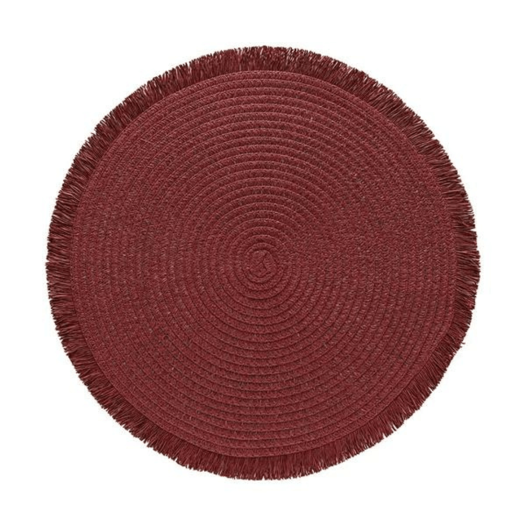 Jogo Americano Redondo Avulso Lana Merlot 38cm - Ela Decora