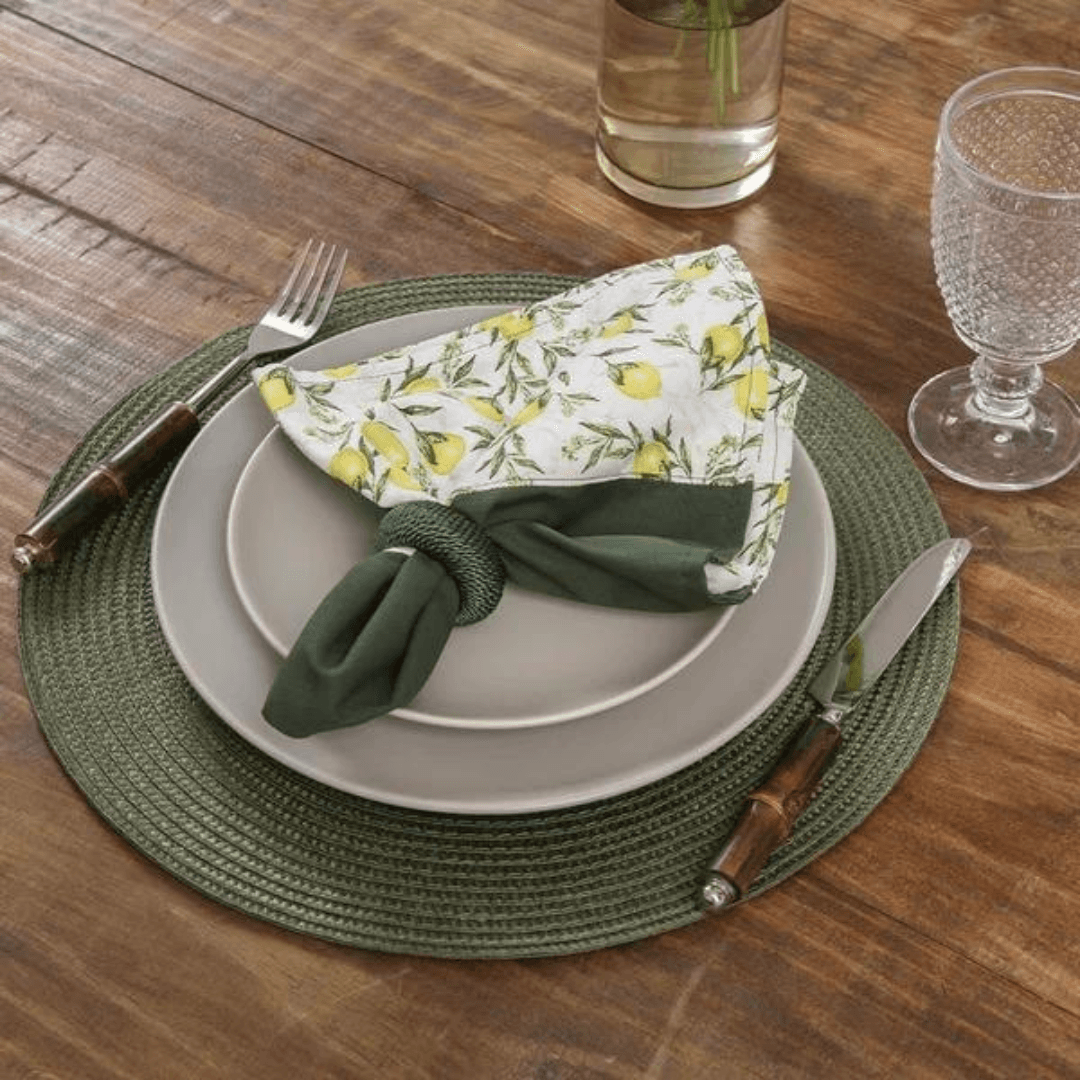 Jogo Americano Redondo Avulso Luna Olive 38cm - Ela Decora