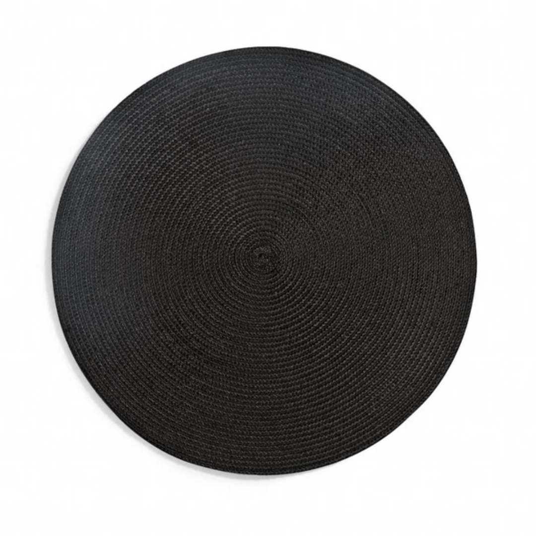Jogo Americano Redondo Avulso Luna Preto 38cm - Ela Decora