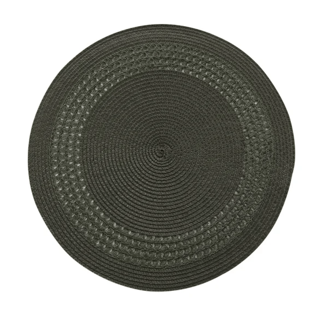 Jogo Americano Redondo Avulso Luna Tressê Musgo 38cm - Ela Decora