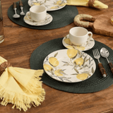 Jogo Americano Redondo Avulso Luna Tressê Musgo 38cm - Ela Decora