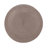 Jogo Americano Redondo Avulso Luna Tressê Taupe 38cm - Ela Decora