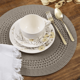 Jogo Americano Redondo Avulso Luna Tressê Taupe 38cm - Ela Decora