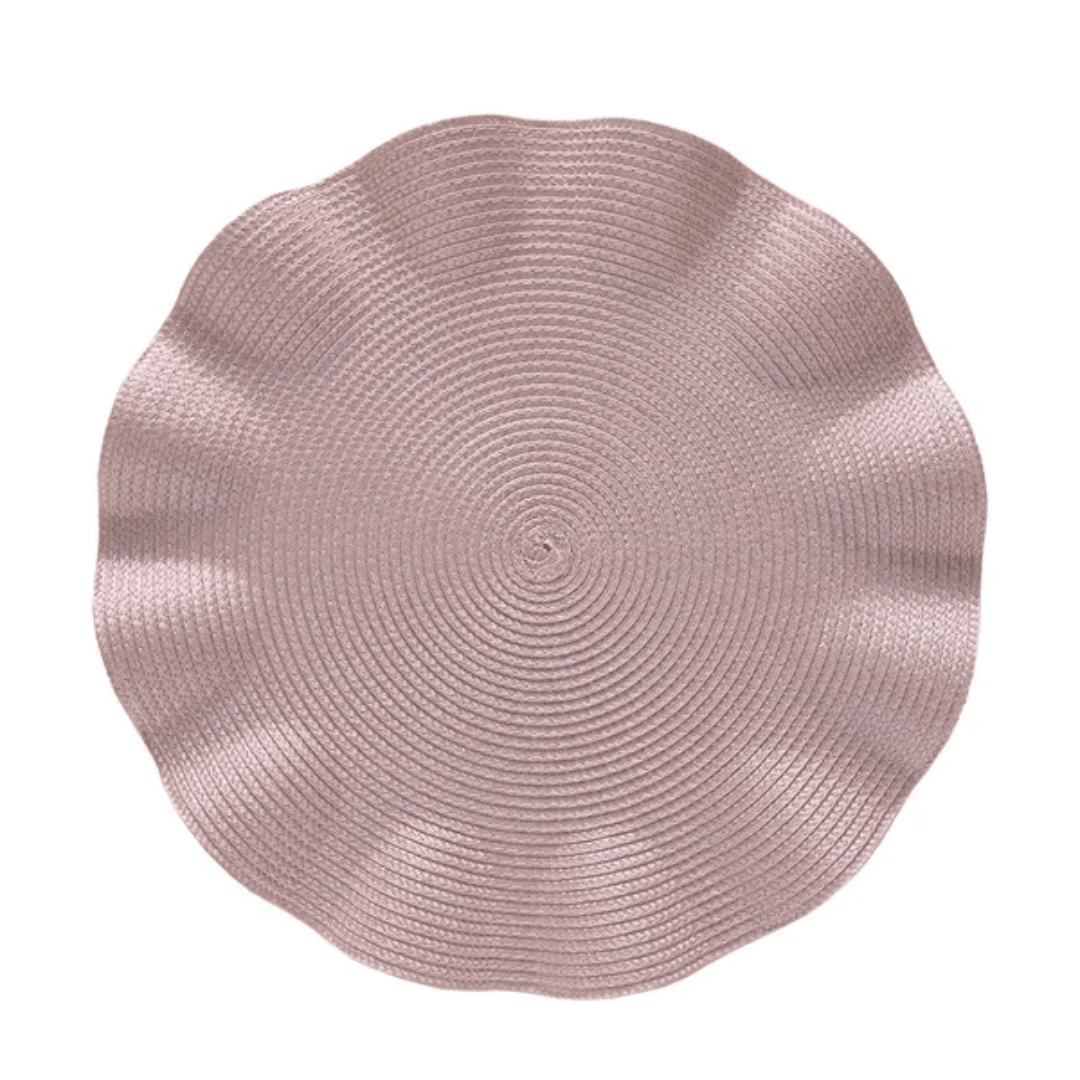 Jogo Americano Redondo Avulso Luna Wave Rose 38cm - Ela Decora