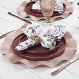Jogo Americano Redondo Avulso Luna Wave Rose 38cm - Ela Decora