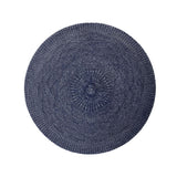 Jogo Americano Redondo Crochet Azul Marinho 38cm - Ela Decora