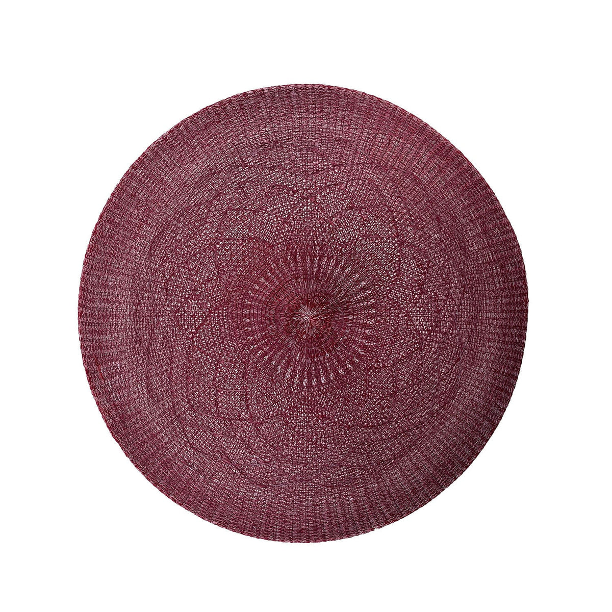 Jogo Americano Redondo Crochet Carmim 38cm - Ela Decora