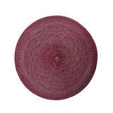 Jogo Americano Redondo Crochet Carmim 38cm - Ela Decora
