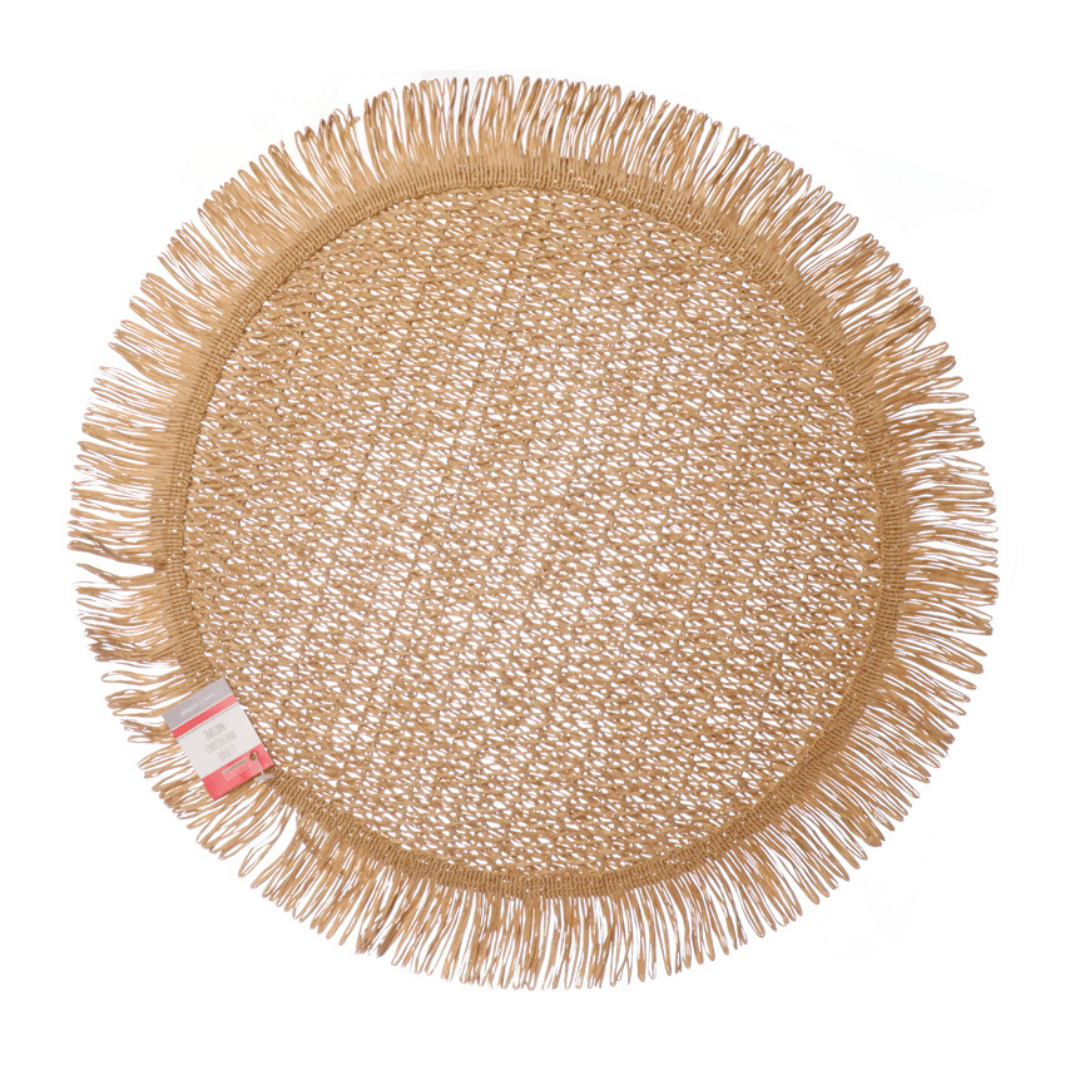 Jogo Americano Redondo de Papel Nature Marrom 38cm - Ela Decora