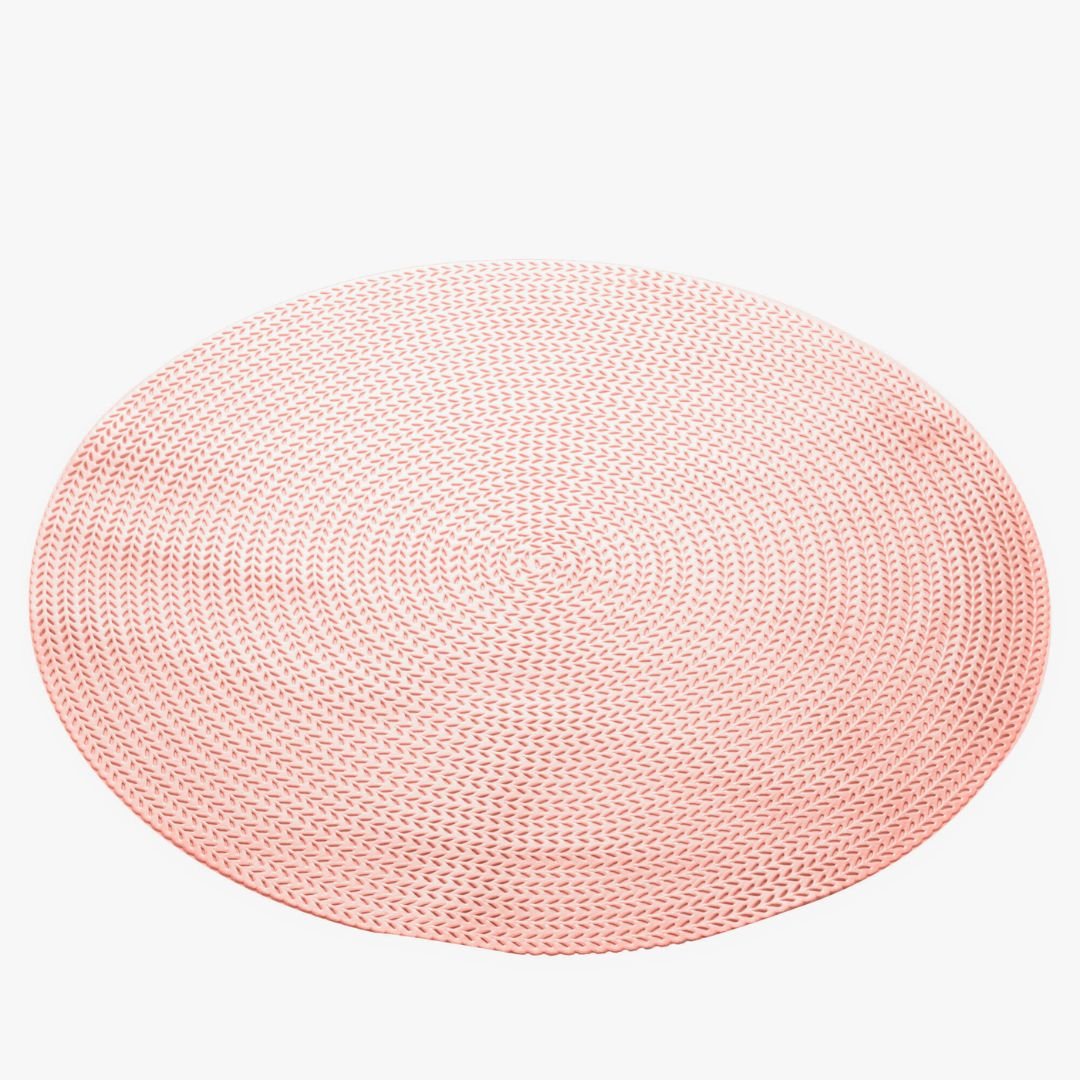 Jogo Americano Redondo de Plástico Fresno Metalizado Rose 38cm - Ela Decora