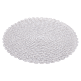Jogo Americano Redondo Pétala Cinza 38cm - Ela Decora