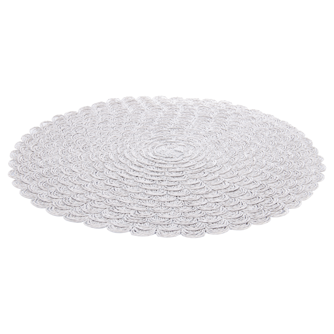 Jogo Americano Redondo Pétala Cinza 38cm - Ela Decora