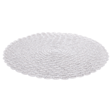 Jogo Americano Redondo Pétala Cinza 38cm - Ela Decora